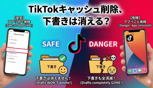 TikTokキャッシュ削除で下書きは消える？軽くする方法と正しい手順を徹底解説